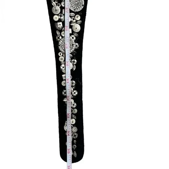 Chicos Leather Velvet Medallion Embellished Belt - Picture 14 of 16